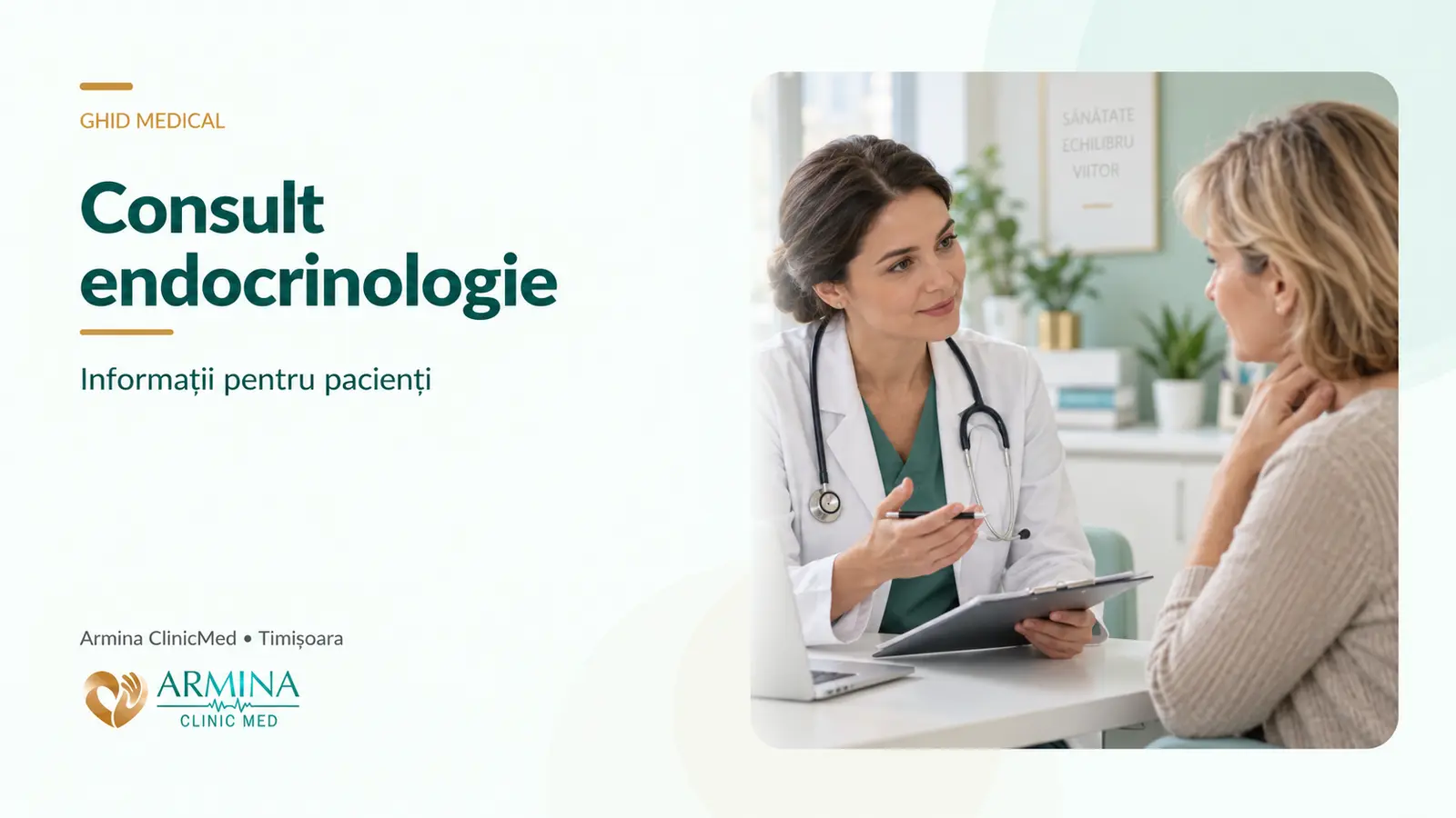 Consult endocrinologic în Timișoara: când este recomandat și cum decurge
