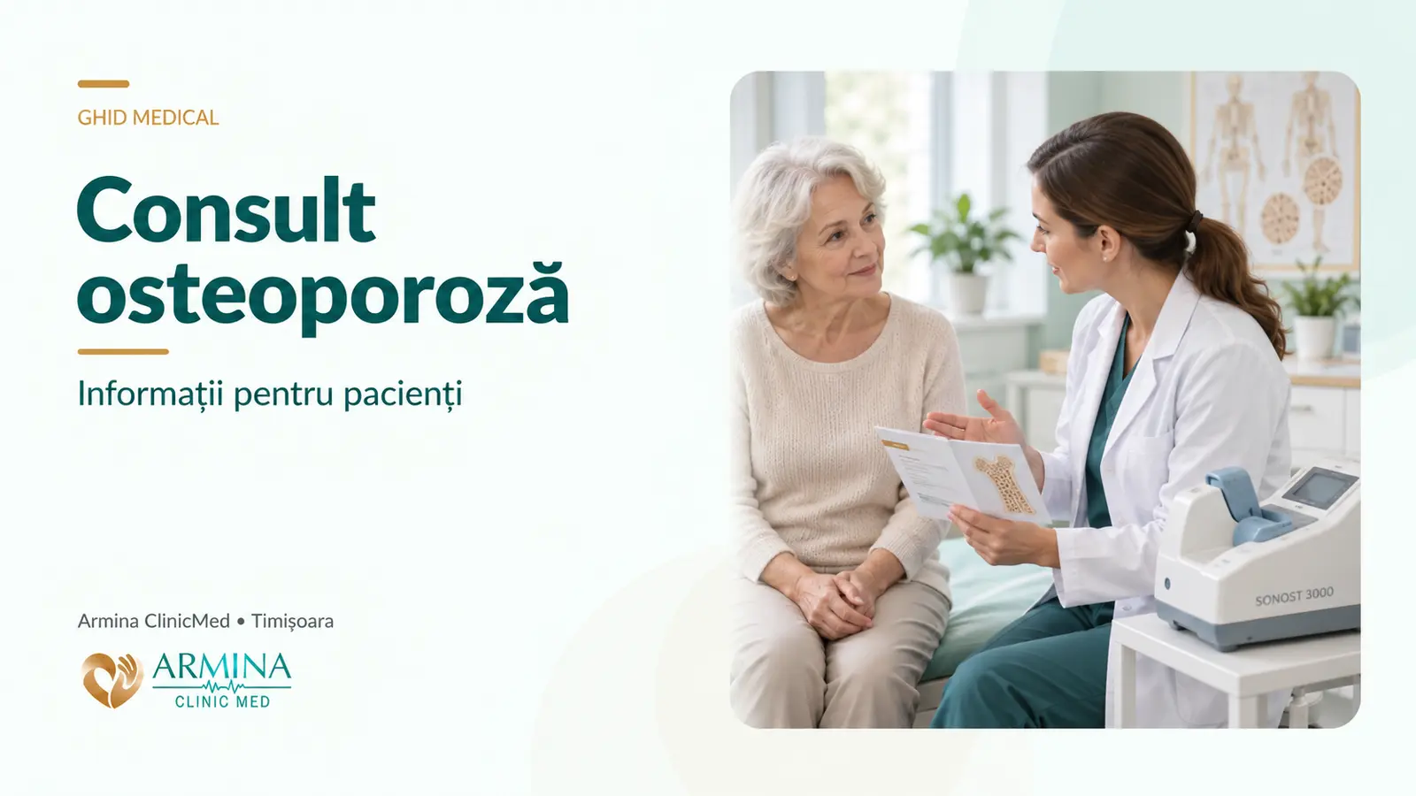 Consult osteoporoză și osteodensitometrie cu ultrasunete în Timișoara